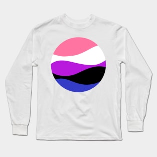 Genderfluid Waves Circle Long Sleeve T-Shirt